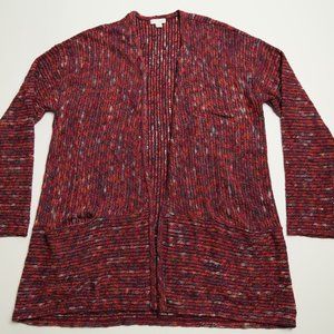 J. Jill Women Red Fall Colors Cardigan Pockets Med